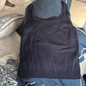 St John Collection small navy blue tank to knit